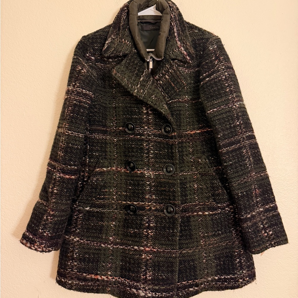Gimo’s Genevieve green tweed coat jacket